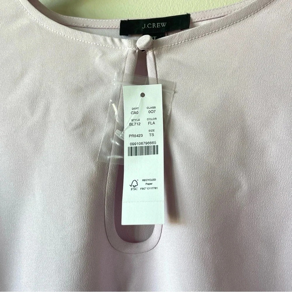 J. Crew Puff sleeve satin back crepe top in Pale Pink Size Small Tall NWT - Picture 4 of 7